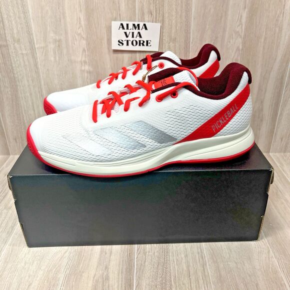 Adidas CourtFlash Pickleball M Shoes White Fuchsia JQ3241 Men\'s Size 9.5 NEW main image 4